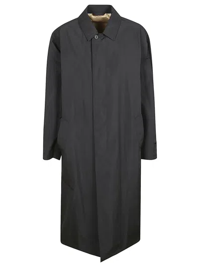 Maison Flaneur Single-button Long Plain Coat In Black
