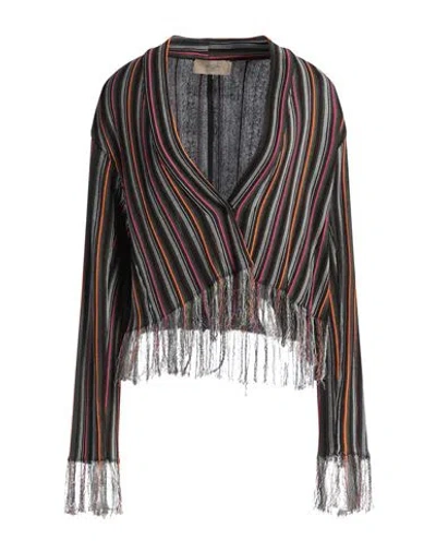 Maison Flaneur Maison Flâneur Woman Cardigan Black Size 4 Cotton, Viscose