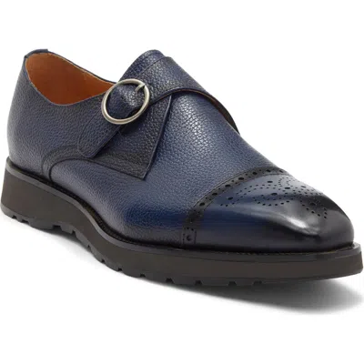 Maison Forte Coventry Hybrid Cap Toe Monk Strap Loafer In Blue