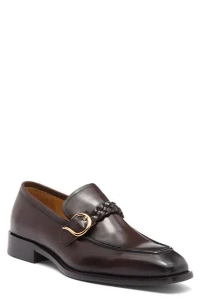 Maison Forte Milos Braided Strap Loafer In Chestnut