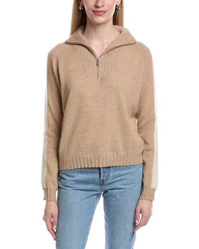 Maison Heritage Caroline Wool 1/4-zip Sweater In Brown