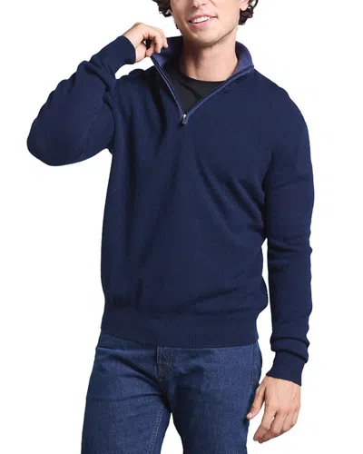 Maison Heritage Cashmere Zip Sweater In Blue