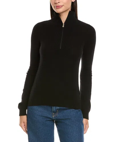 Maison Heritage Emilie Cashmere 1/4-zip Sweater In Black