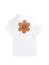 Maison Hideout Flower Leather Patch T-shirt In White