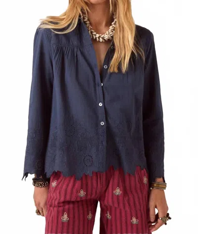 Maison Hotel Arbind Button Down Blouse In Light Blue