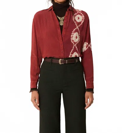 Maison Hotel Aria Long Sleeve Blouse In Terracota In Multi
