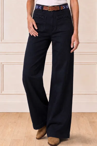 Maison Hotel Aspiga Womens Sustainable  Giulietta Denim Jean Navy Wide Leg High Waisted