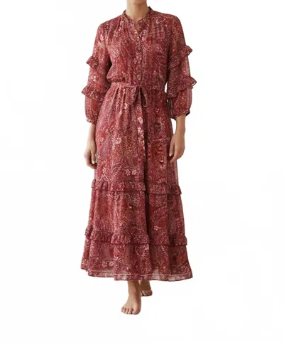 Maison Hotel Bacchus Garden Maxi Dress In Red Mirage In Burgundy