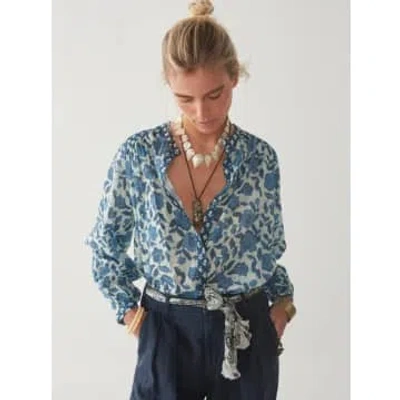 Maison Hotel Beatrice Cotton Blouse In Blue