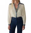 Maison Hotel Beth Wandering Star Blouse In White/sapphire In Neutral