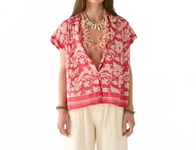 Maison Hotel Bobby Cap Sleeve Blouse In Tabasco In Multi