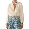 Maison Hotel Bonifacio Long Sleeve Blouse In Cala Shell In Neutral