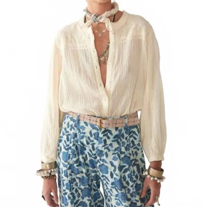 Maison Hotel Bonifacio Long Sleeve Blouse In Cala Shell In Neutral