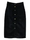 Maison Hotel Button-front Midi Skirt In Black