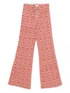Maison Hotel Calypso Floral Flared Trousers In Red