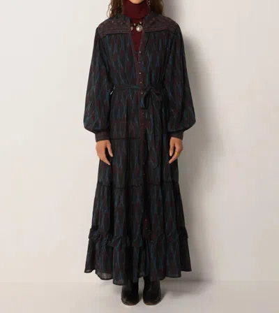 Maison Hotel Ciro Maxi Dress In Firework Ocean In Orange