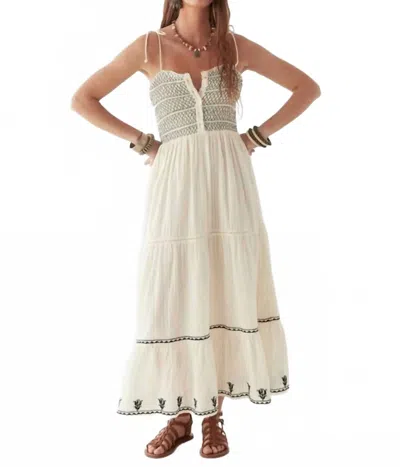 Maison Hotel Daphne Maxi Dress In Blue Lagoon In White