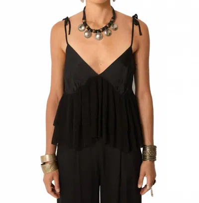 Maison Hotel Delune Sleeveless Blouse In Noir In Black
