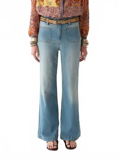 Maison Hotel Edna Wide Leg Pant In Blue Denim In Multi