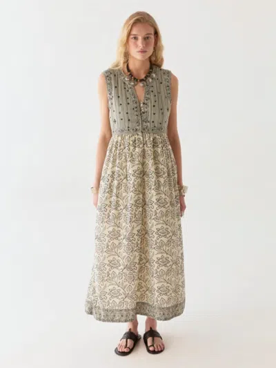 Maison Hotel Eugenie Maxi Dress In Zebra In Neutral