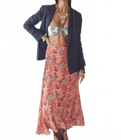 Maison Hotel Fabia Maxi Skirt In Coral In Multi