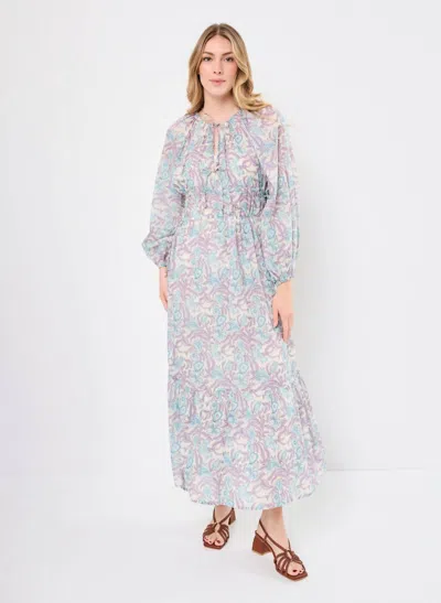 Maison Hotel Flora Maxi Dress In Hawaiian Blue In Multi