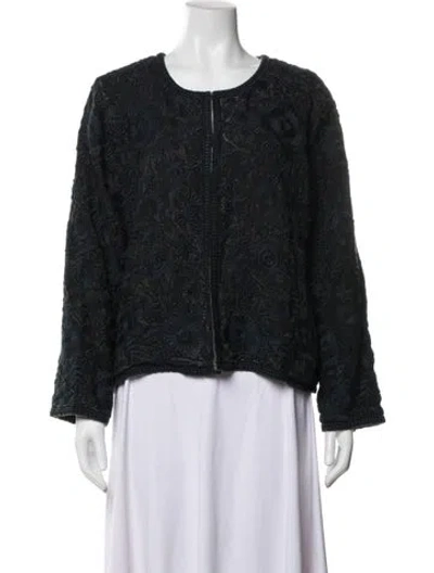 Pre-owned Maison Hotel Floral Print Jacket In Black