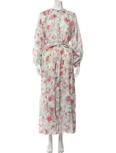 Pre-owned Maison Hotel Floral Print Long Dress W/ Tags In Multicolor