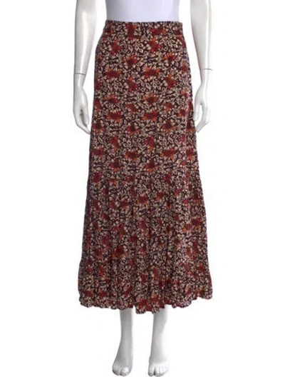 Pre-owned Maison Hotel Floral Print Long Skirt In Multicolor