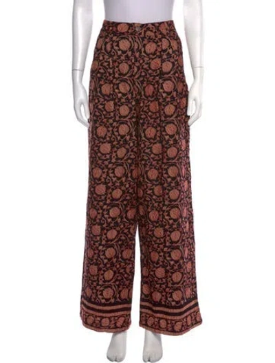 Pre-owned Maison Hotel Floral Print Wide Leg Pants In Multicolor