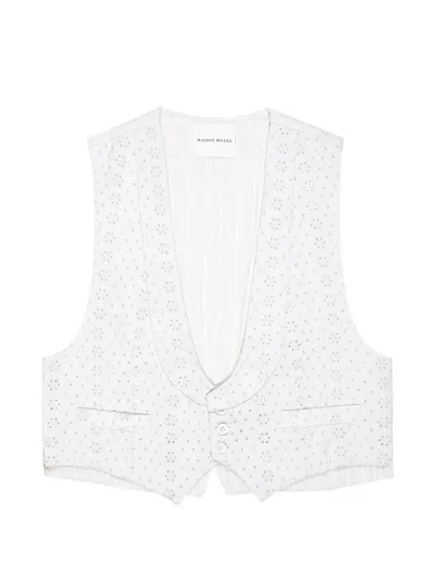 Maison Hotel Florence Broderie-anglaise Waistcoat In White