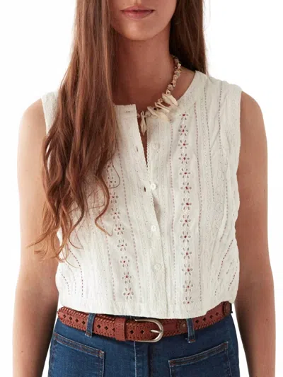 Maison Hotel Francesca Sleeveless Blouse In White