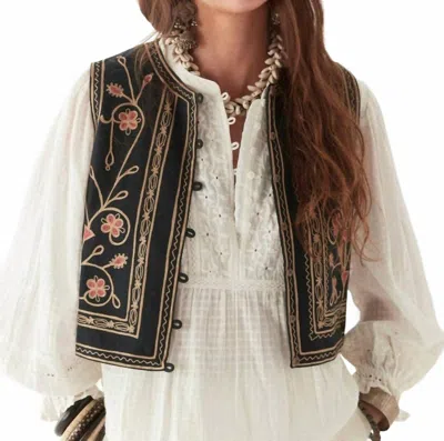 Maison Hotel Gabri Embroidered Vest In Onyx In Black
