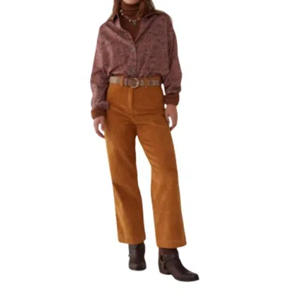 Maison Hotel Gaia Printed Button Down Blouse In Ajmeri Coral In Brown