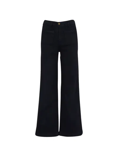 Maison Hotel Giulietta Embroidered Wide-leg Trousers In Black