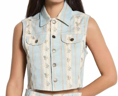 Maison Hotel Gogh Sleeveless Vest In Almond Blossom In Multi