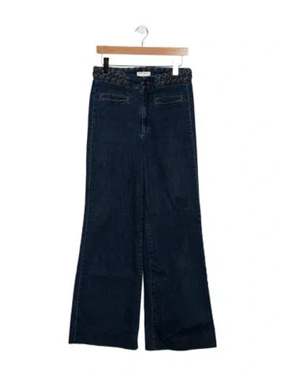 Pre-owned Maison Hotel High-rise Flared Jeans In Blue