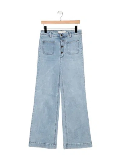 Pre-owned Maison Hotel High-rise Wide Leg Jeans In Blue