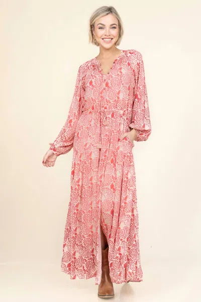Maison Hotel Irene Maxi Dress In Pink Martini In Animal Print