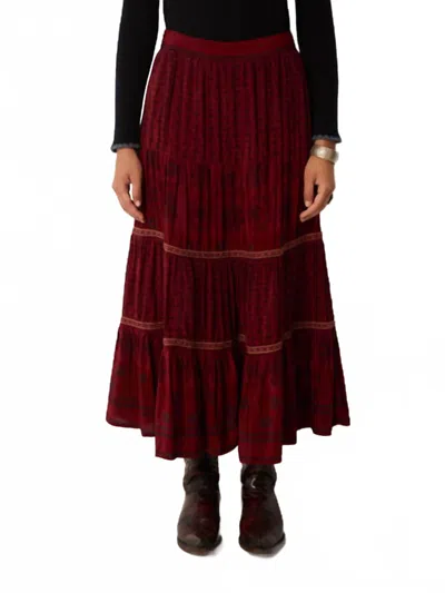 Maison Hotel Josephine Skirt In Bordeuax In Red