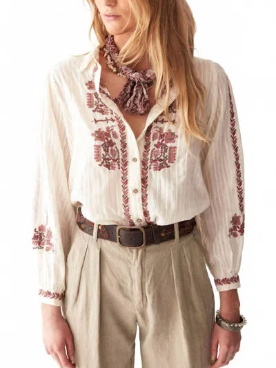 Maison Hotel Linda Long Sleeve Blouse In Dusty Springfield In Multi