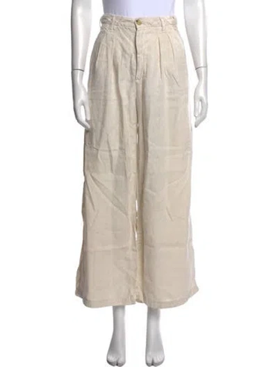 Pre-owned Maison Hotel Linen Wide Leg Pants In Neutrals