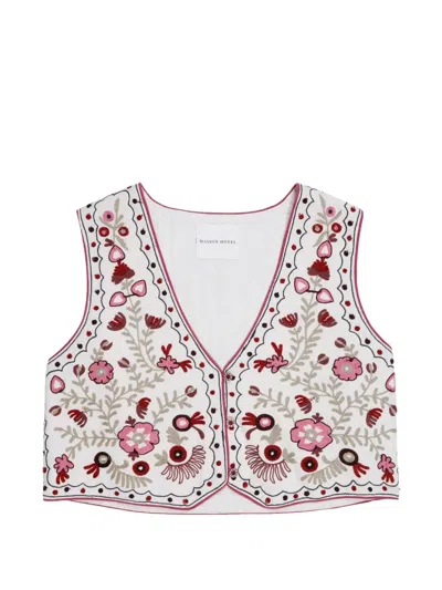 Maison Hotel Lola Embroidered Vest In White