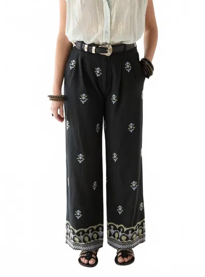 Maison Hotel Lolo Wide Leg Pant In Midnight Wish In Black