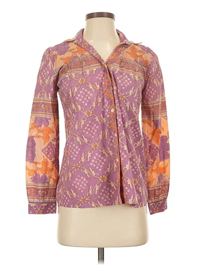Pre-owned Maison Hotel Long Sleeve Blouse In Purple