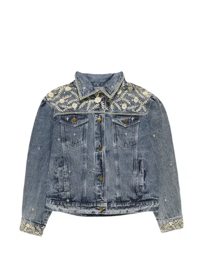 Maison Hotel Loretta Embroidered Denim Jacket In Blue