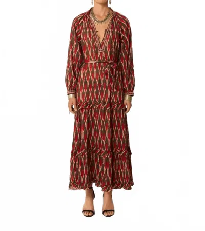 Maison Hotel Loulou Dress In Bonfire Volcano In Brown