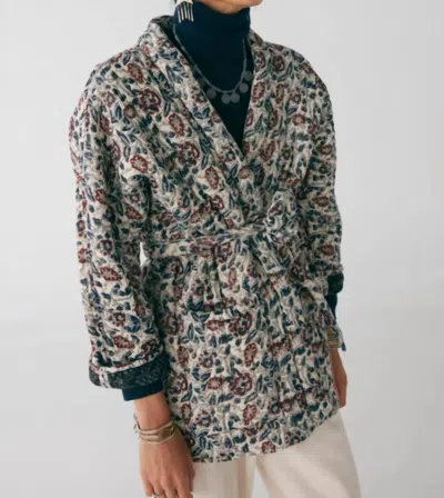 Maison Hotel Lucia Quilted Casual Jacket In Les Fleurs In Black