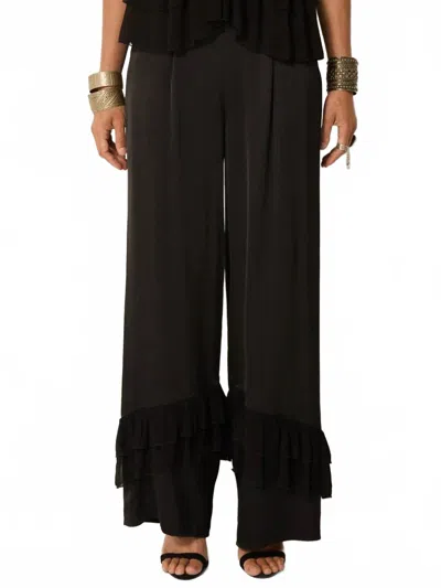 Maison Hotel Lucia Wide Leg Pant In Noir In Black