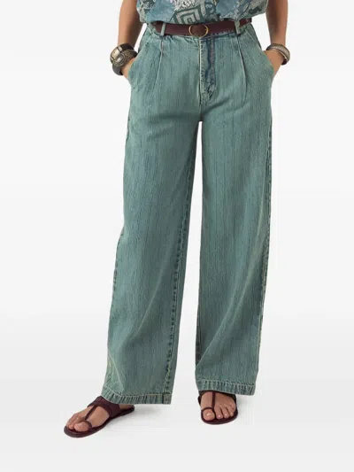 Maison Hotel Lucky Pinstripe Jeans In Blue